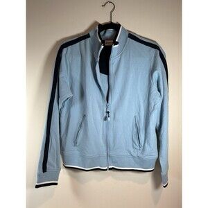 St. John's Bay Petite M Stretch Zip-Up Track Jacket Lt Blue W/Pockets NEW W/Tag